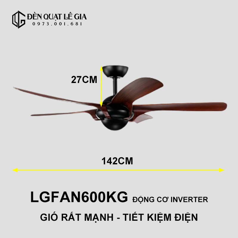Quạt trần hiện đại LGFAN600KG top