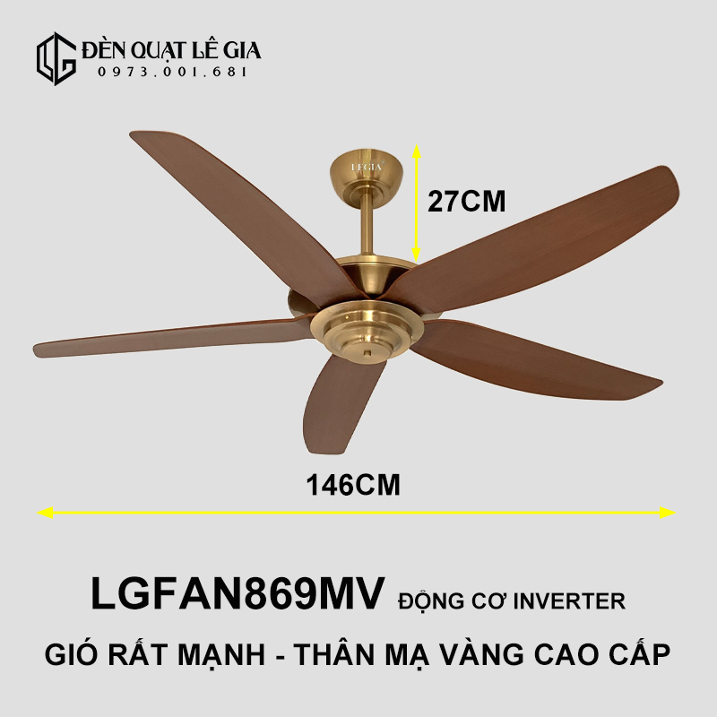 Quạt trần hiện đại Strong Wind LGFAN869MV top