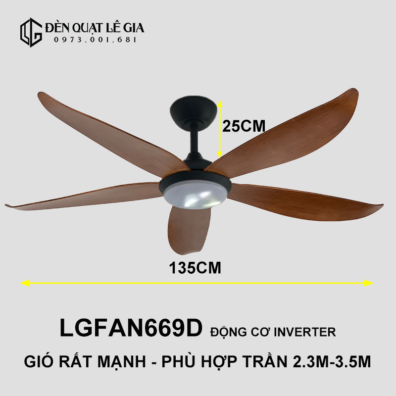 Quạt trần hiện đại  LGFAN669D top