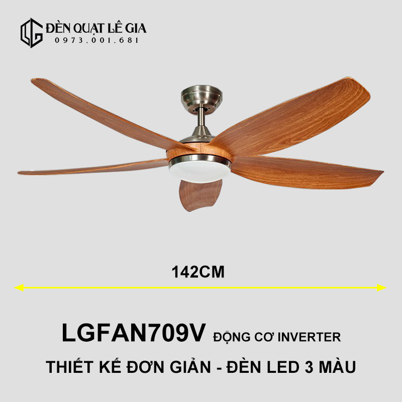 Quạt trần hiện đại LGFAN709V top
