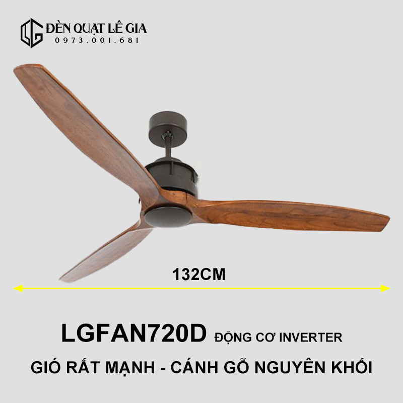 Quạt trần phong cách đông dương Indochine style LGFAN720D top