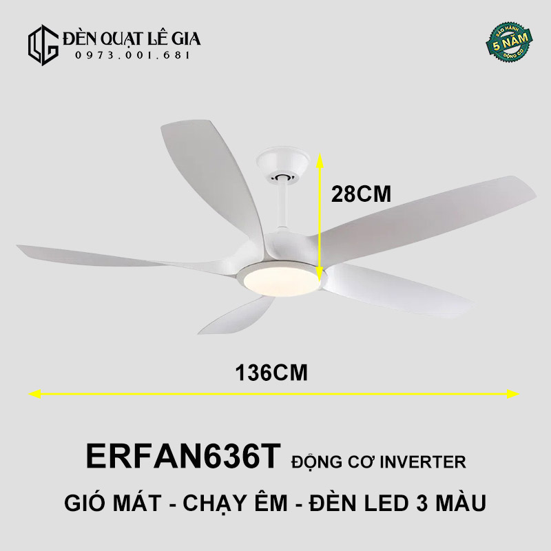 Quạt Trần Hiện Đại ERFAN636T top
