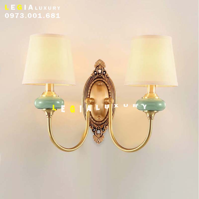 Đèn tường chao lụa WL096-2 top