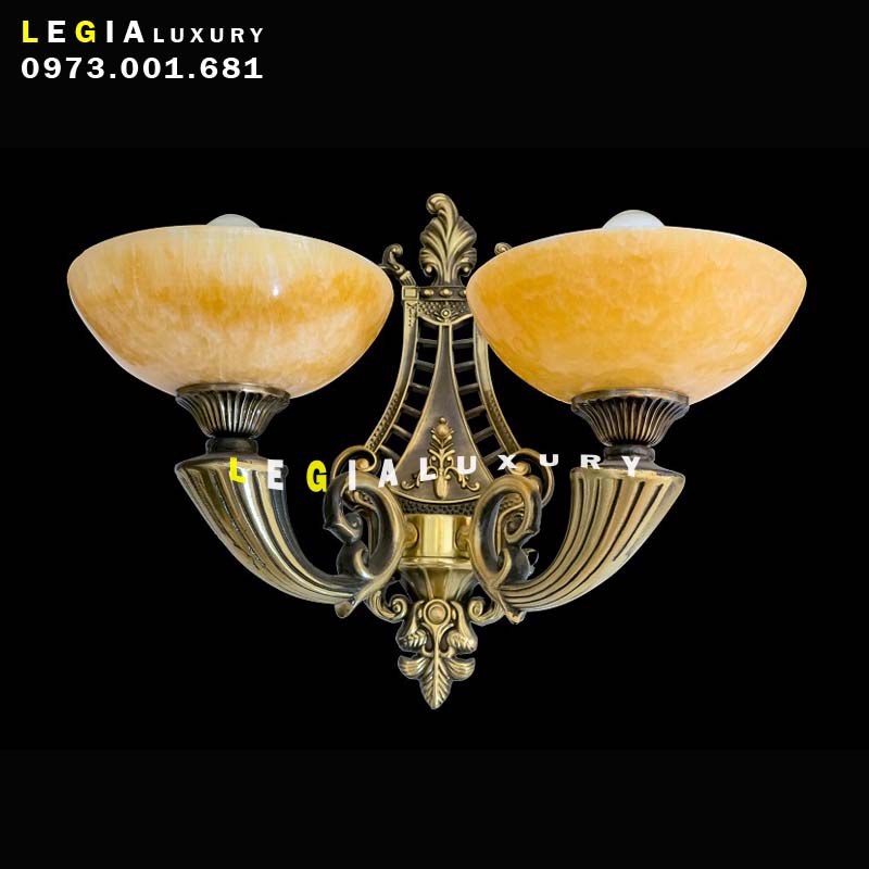 Đèn tường đồng tay đá WL654-2 top