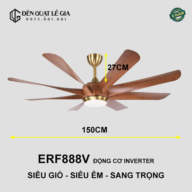 Quạt Trần Hiện Đại EUROFAN ERF888V top