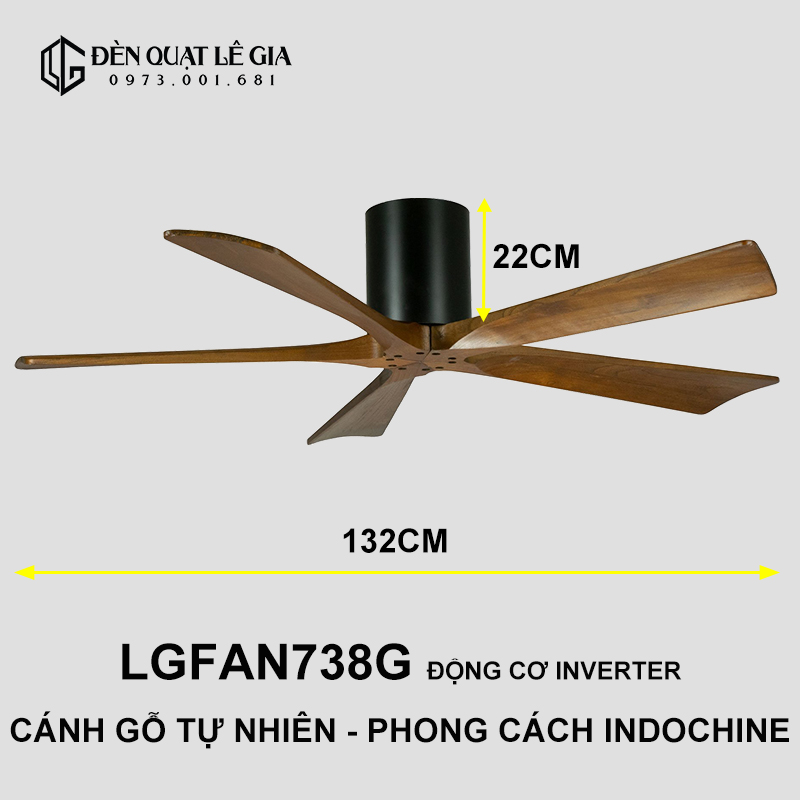 Quạt trần chung cư LGFAN738G top