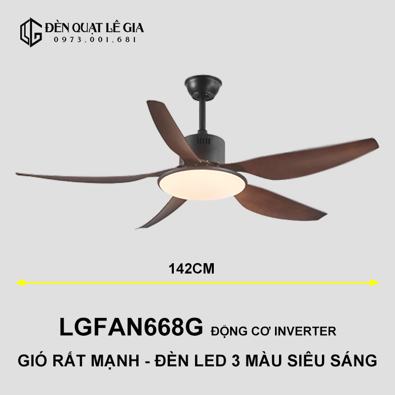 Quạt trần chung cư hiện đại LGFAN668G top