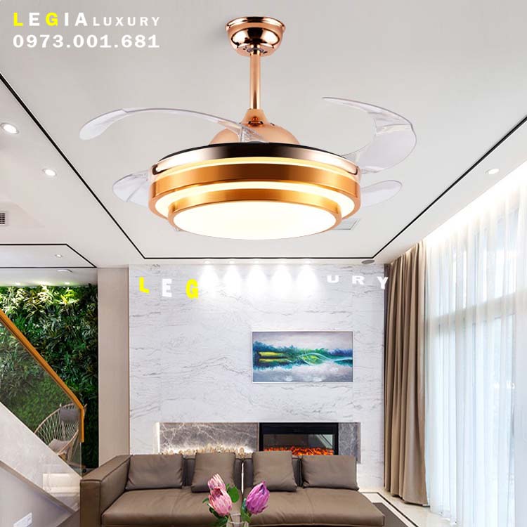 Quạt trần cụp xòe LGFAN022V top