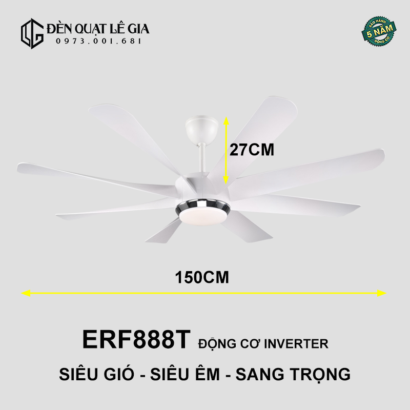 Quạt Trần Hiện Đại EUROFAN ERF888T top
