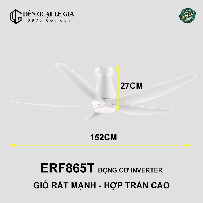 Quạt Trần Hiện Đại EuroFan ERF865T top