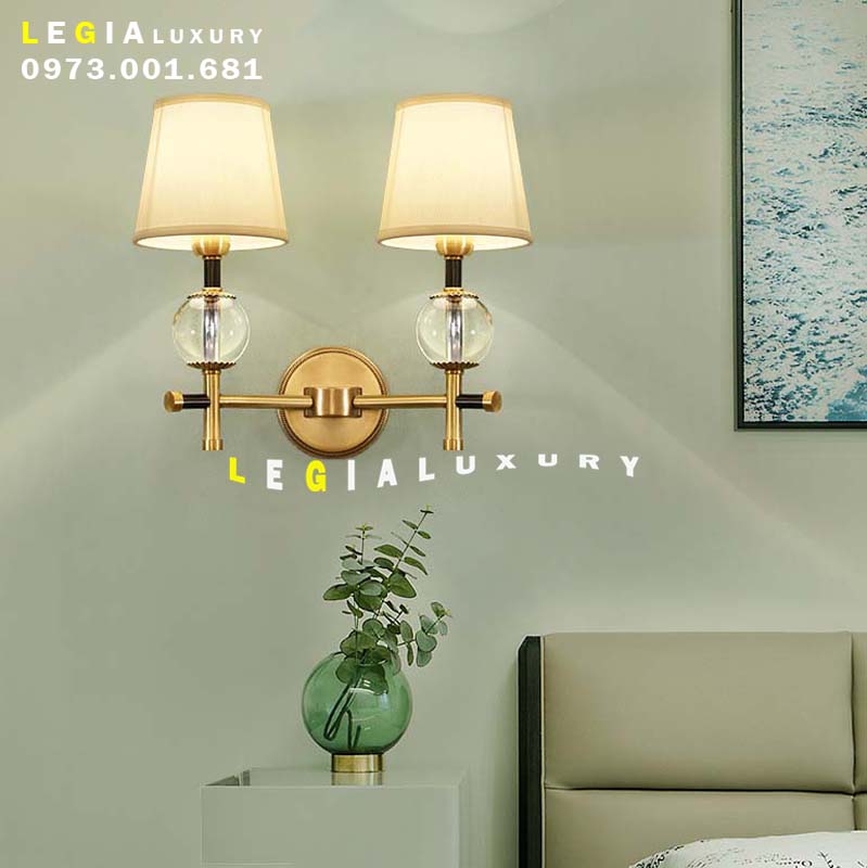 Đèn tường chao lụa WL095-2 top