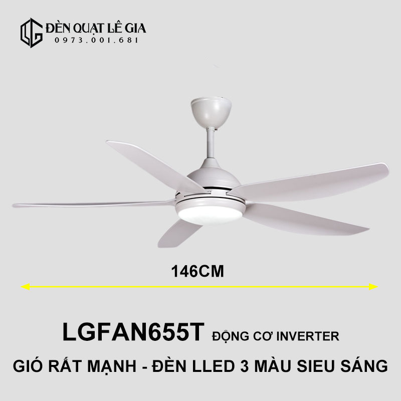 Quạt trần hiện đại LGFAN655T top