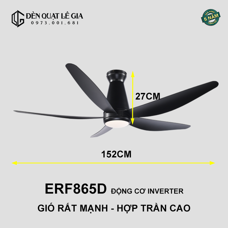 Quạt Trần Hiện Đại EuroFan ERF865D top