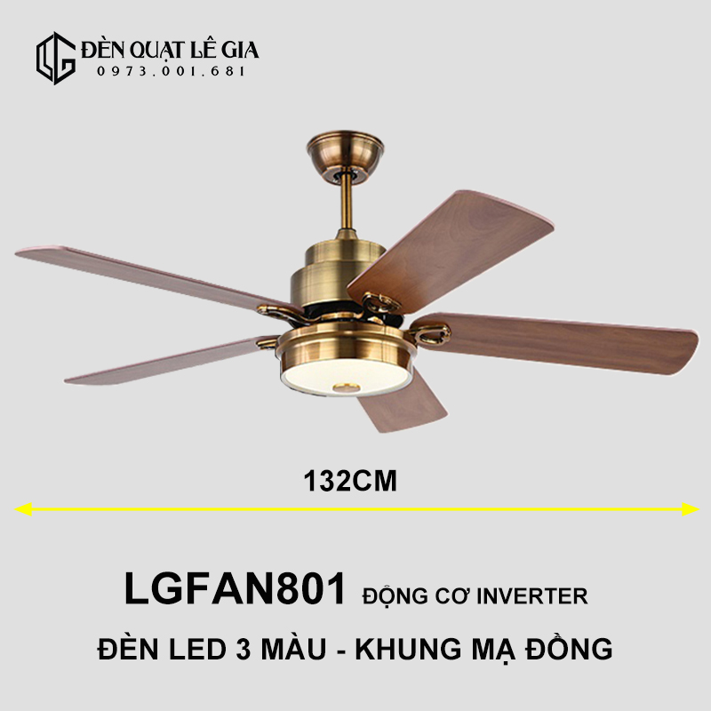 Quạt trần tân cổ điển LGFAN801 top