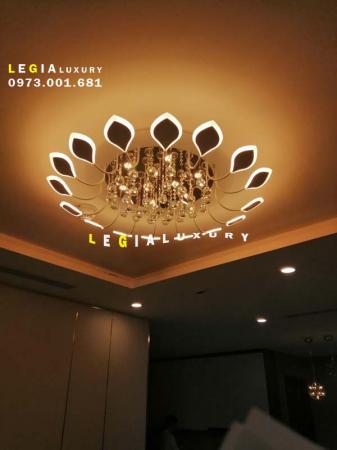 Đèn chùm ốp sát trần pha lê DC019