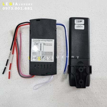 Bộ nguồn và điều khiển quạt trần DC 6 số - Đen