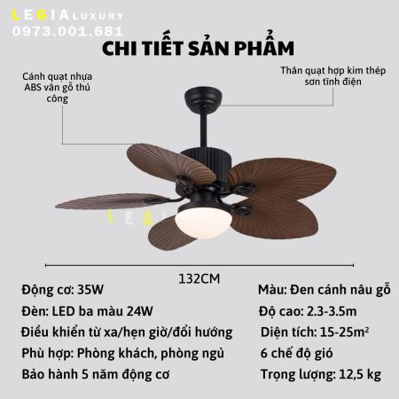 Quạt Trần Phong Cách Đông Dương LGFAN746