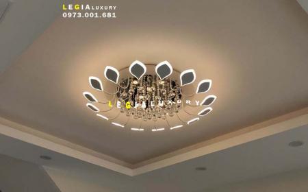 Đèn chùm ốp sát trần pha lê DC019