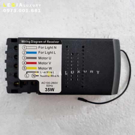 Bộ nguồn và điều khiển quạt trần DC 6 số - Trắng