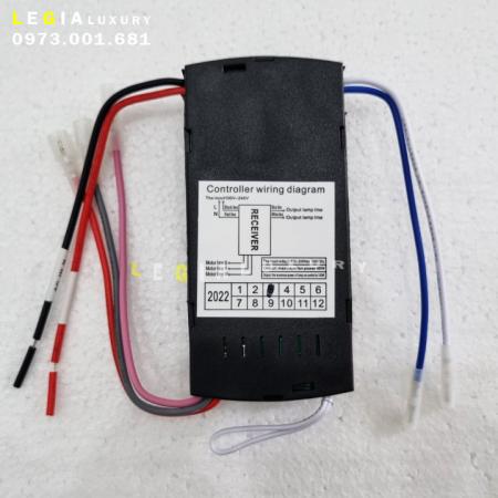 Bộ nguồn và điều khiển quạt trần DC 6 số - Đen